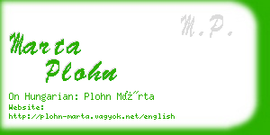 marta plohn business card